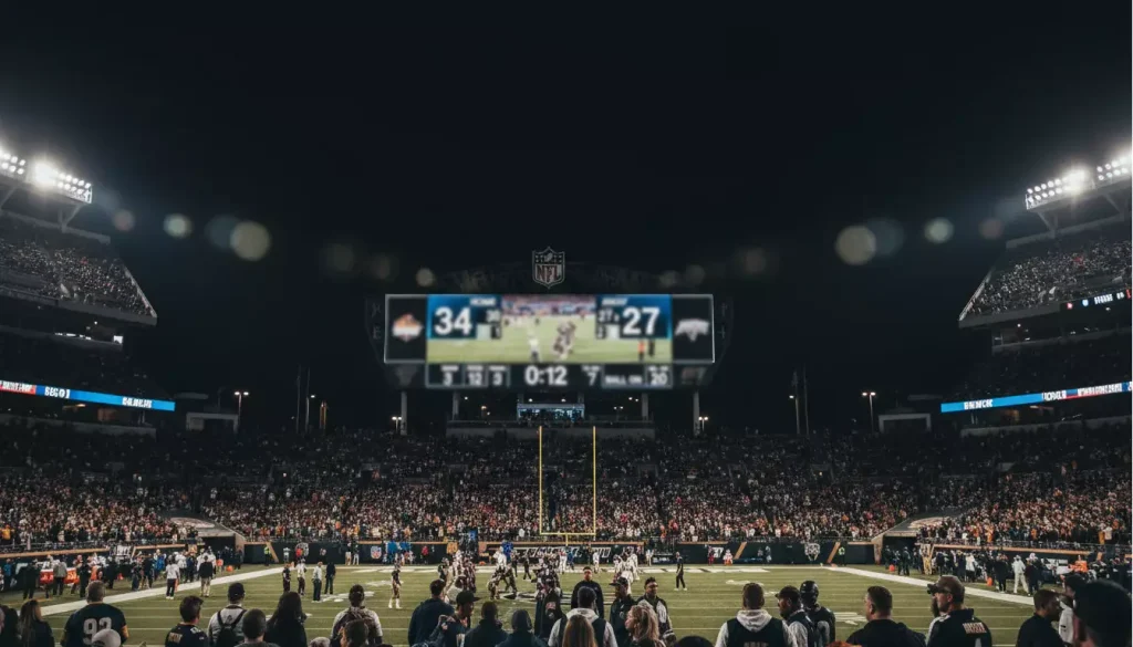 Tabellone segnapunti stadio NFL durante partita